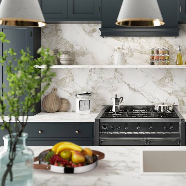 Rundes Serviertablett Braun - Silber - Metall - Kunststoff - 50 x 4 x 35 cm