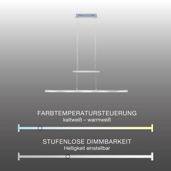 LED Pendellampe LINEAR 100cm Silber - Metall - 12 x 160 x 100 cm