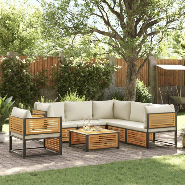 Garten Lounge Set 3033768-19 (7-teilig) Weiß - Akazie - 68 x 64 x 68 cm