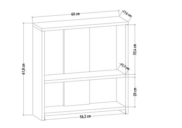 Dosi Standregal Grau - Holzwerkstoff - 60 x 62 x 18 cm