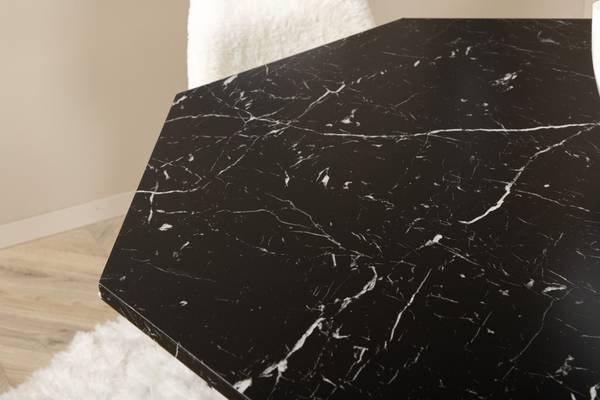 Essgruppe Marbs + Polar (5-teilig) Schwarz - Microfaser - 110 x 75 x 110 cm