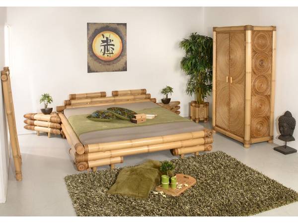 Bambusbett MEIJI Liegefläche Breite: 180 cm