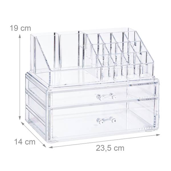 Organiseur à Maquillage avec 2 Tiroirs Matière plastique - 24 x 19 x 14 cm