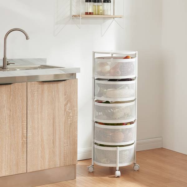 Rollwagen Steigen Weiß - Höhe: 90 cm