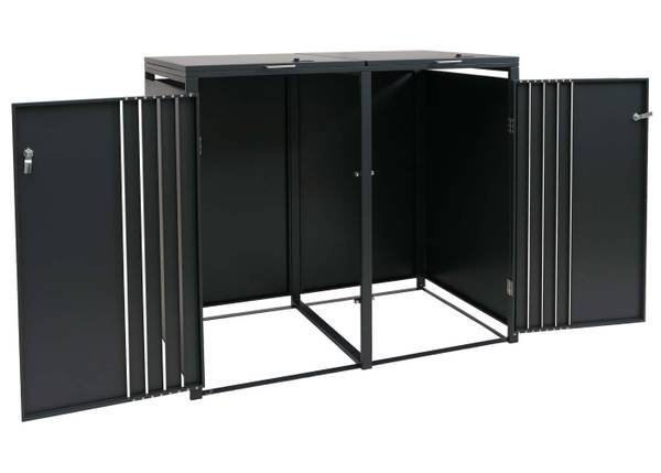 Cache-poubelle 2 places O67 Anthracite - Largeur : 132 cm