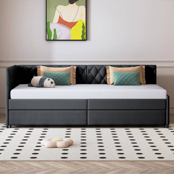 Polsterbett Schlafsofa QHUI7 Grau