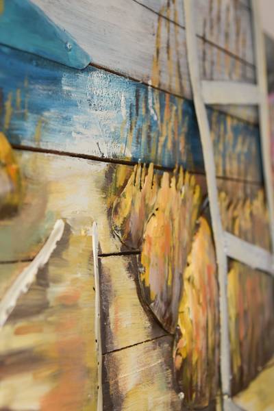 3D-Metallbild Meerblick Metall - 80 x 7 x 120 cm