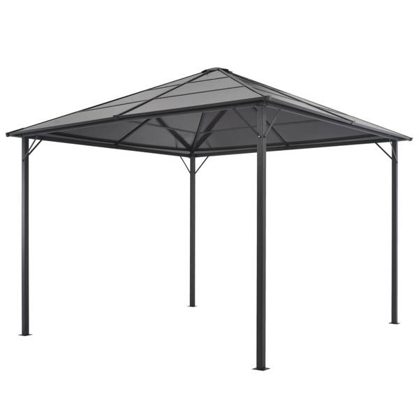 Luifel 296714 zwart - aluminium - staal - 300 x 260 x 300 cm