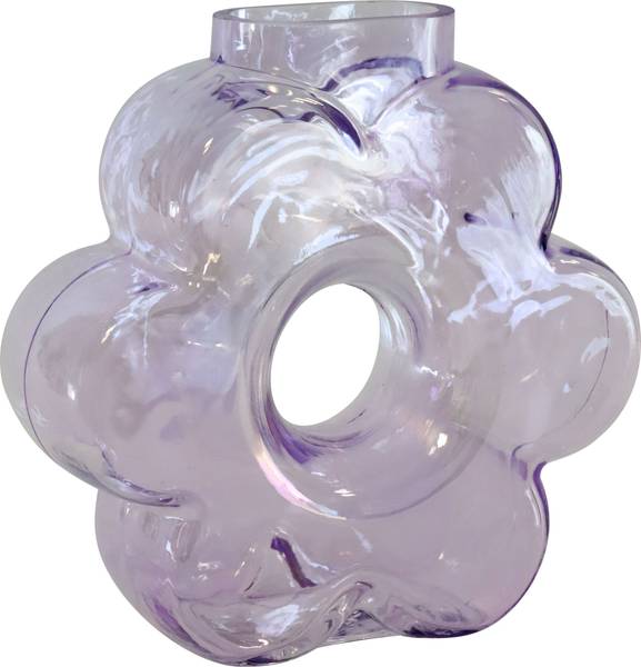 Blütenvase Daisy Violett - Glas - 8 x 20 x 20 cm