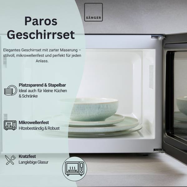 Kombiservice Paros - 16 teilig Türkis - Steingut