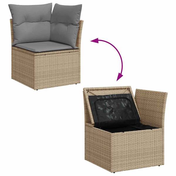Tuin Bankstel 3036988-4 (7-delig) beige - grijs - staal - 62 x 69 x 62 cm