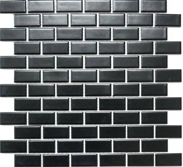 Mosaikfliesen 24-04BM Schwarz - Keramik - 30 x 30 x 30 cm