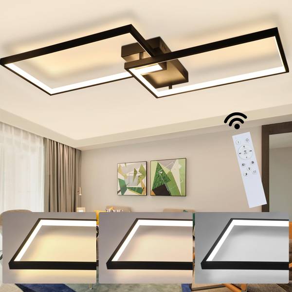 LED Deckenleuchte dsnf Schwarz - 39 x 8 x 80 cm