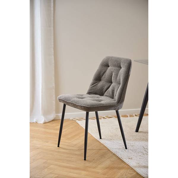 Esszimmerstuhl Brooke 2er Set Grau - Textil - 50 x 84 x 55 cm