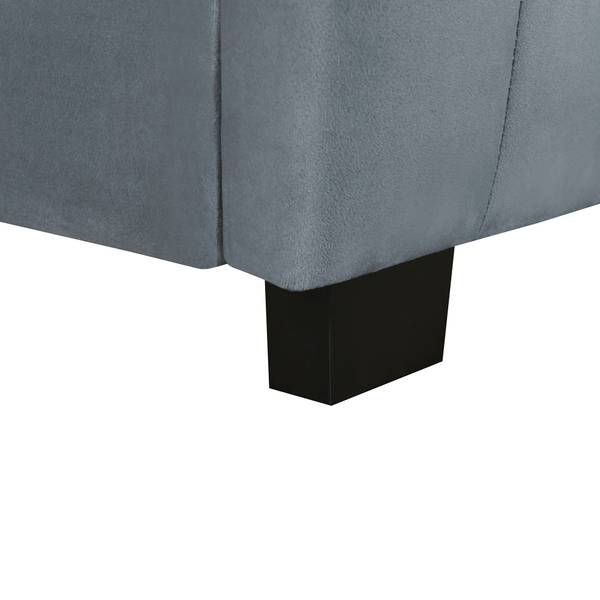 Lit rembourré TIAEMUD Ⅰ Gris - Velours - 100 x 107 x 203 cm