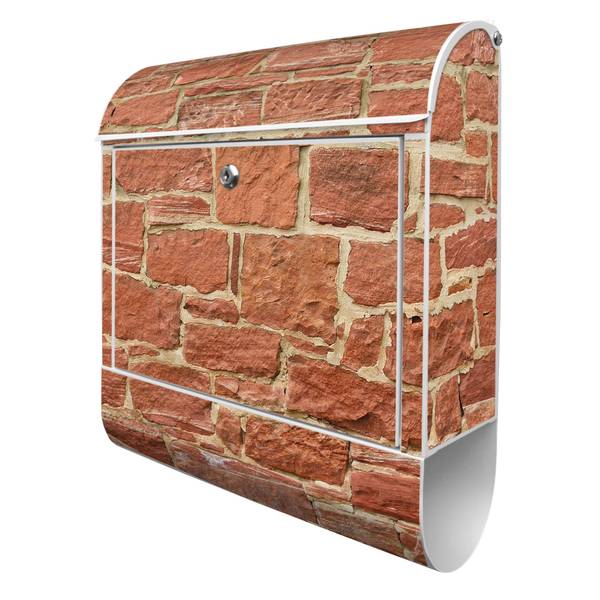 Briefkasten Stahl Mauerwerk Weiß - Stahl - 38 x 46 x 13 cm