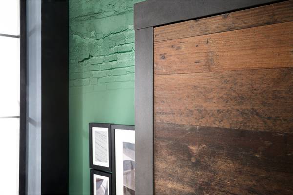 Kleiderschrank Irwin Grau - Holz teilmassiv - 65 x 192 x 34 cm