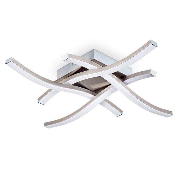 Deckenleuchte Pella Silber - Weiß - Aluminium - PVC - 13 x 8 x 45 cm