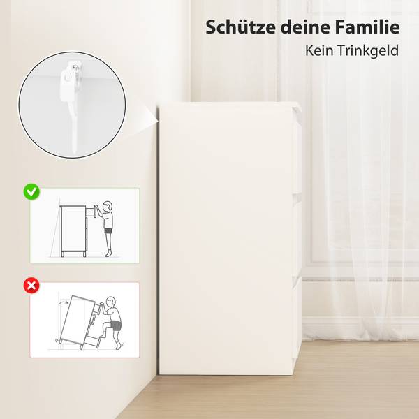 Kommode 83D-119V90WT Weiß - Holzwerkstoff - 40 x 79 x 60 cm