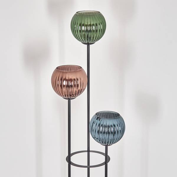 Stehlampe Cesaro Blau - Grün - Kiefer - Aluminium - Klarglas - 11 x 150 x 86 cm