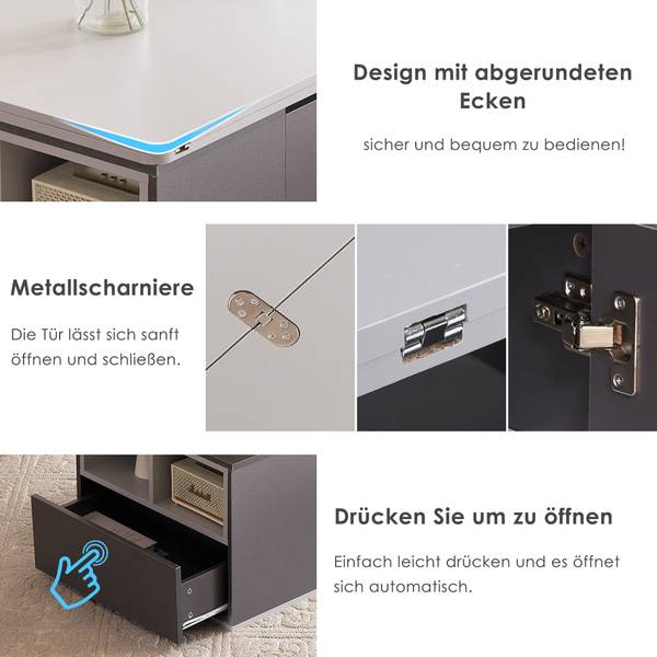 Couchtisch AegisKrynnathor Grau - Holzwerkstoff - 100 x 47 x 51 cm