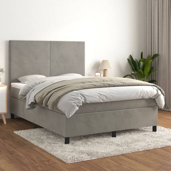 Boxspringbett 3017294-15 Hellgrau - 144 x 203 cm