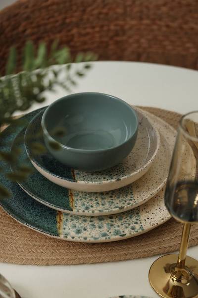 Serviesset Colored - 24 delen keramiek - Hoogte: 2 cm