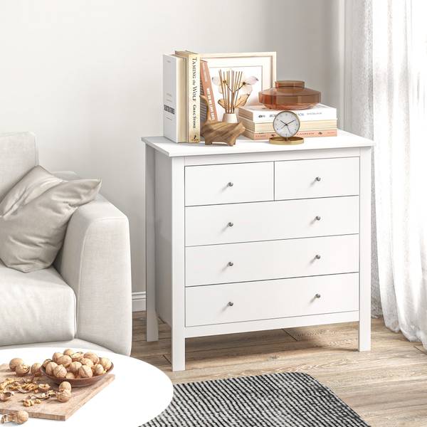 Kommode 831-256V90WT Weiß - Holzwerkstoff - 40 x 81 x 79 cm