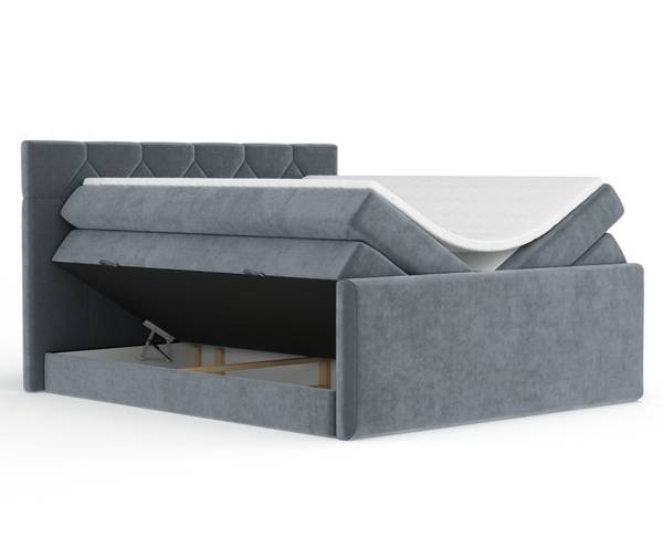 Lit à sommier Toma Gris - Largeur de la surface de couchage : 140 cm
