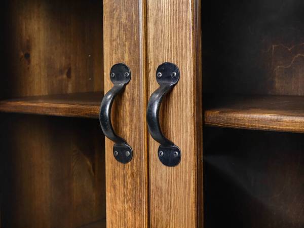 Vitrine Rustyk 3 Braun - Kiefer - Stahl - 90 x 190 x 40 cm