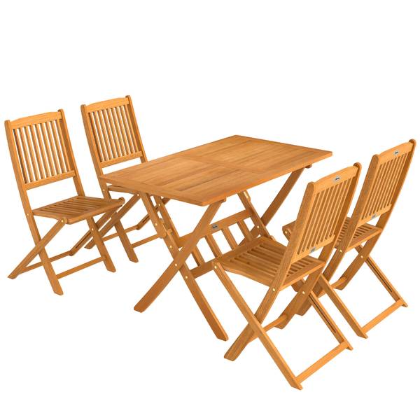 Outdoor Essgruppe 84K-054V90ND Braun - Akazie - 120 x 75 x 70 cm