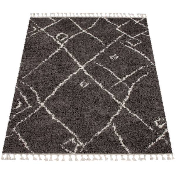 Hochflor-Teppich Orebro 171 Grau - Textil - 140 x 200 cm