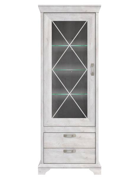 Vitrine Kasimir 5 mit LED Braun - Holzwerkstoff - 78 x 210 x 48 cm