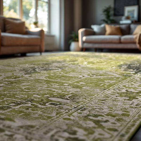 Teppich Tabriz, Drinnen/Draußen waschbar Grün - 140 x 200 cm