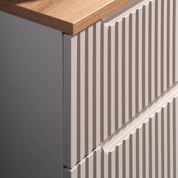 Doppelwaschtisch NEWPORT-56-1 Beige - Holzwerkstoff - 140 x 71 x 40 cm