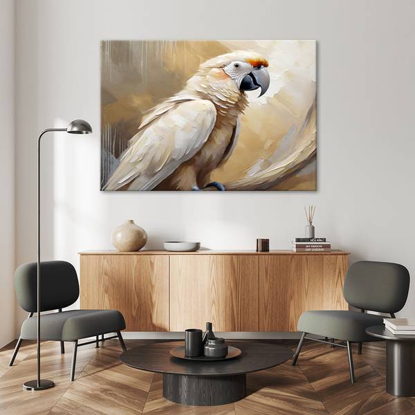 Wandbild ai papagei vögel bemalt 90 x 60 cm