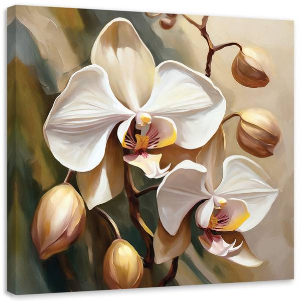 Wandbild orchidee gemalt 30 x 30 cm