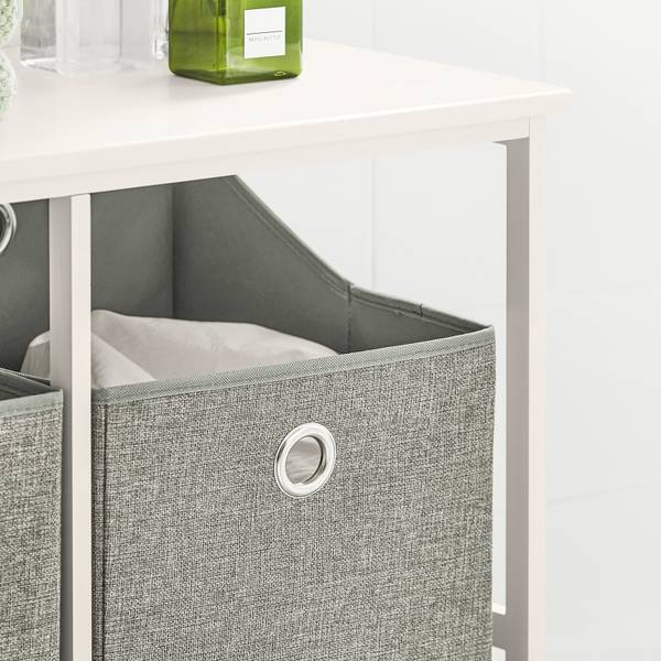 Linnenkast BZR57-W wit - plaatmateriaal op houtbasis - metaal - 77 x 80 x 38 cm