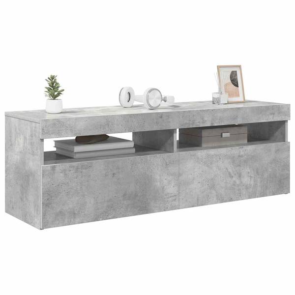 Meuble tv 3008756-1 Imitation béton - Profondeur : 120 cm