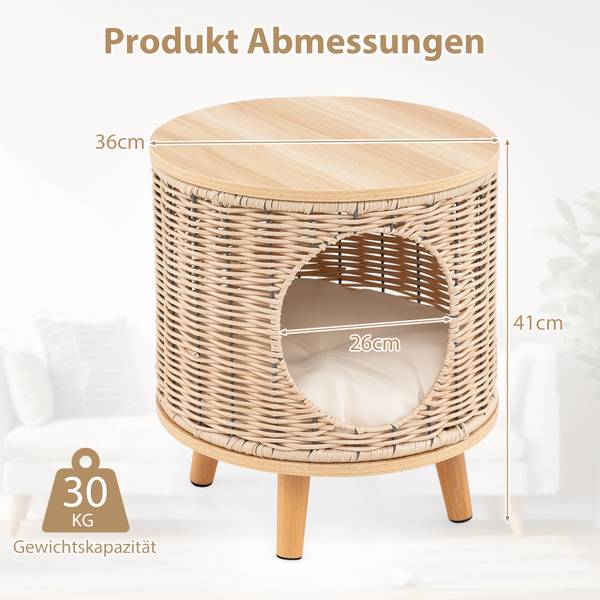 Katzenhaus BH32419NQDE Beige - Rattan - 36 x 41 x 36 cm