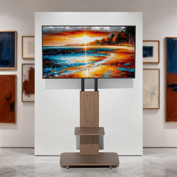 Support TV Ethos Noir - Bois manufacturé - Métal - 51 x 157 x 70 cm