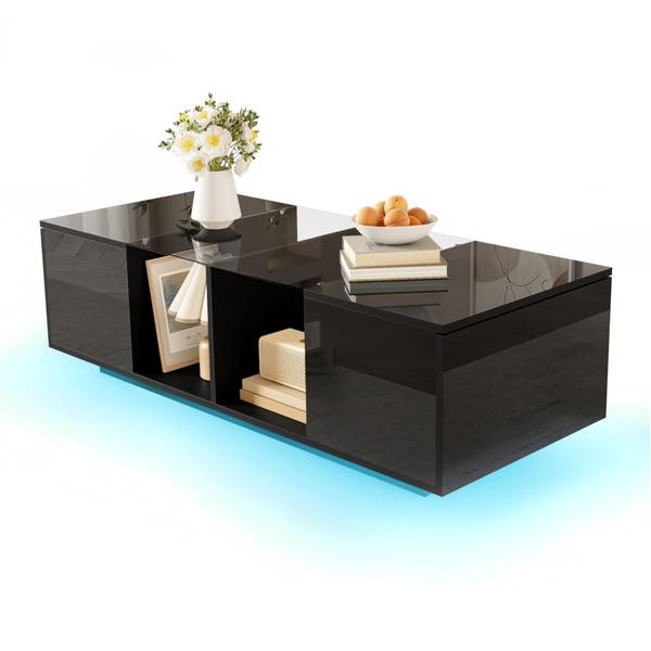 Salontafel GLOWGlass Ⅱ zwart