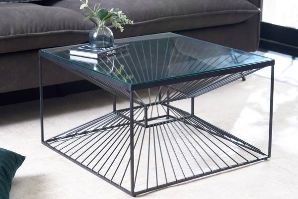Couchtisch ILLUSION Eisen - Sicherheitsglas - 60 x 37 x 60 cm