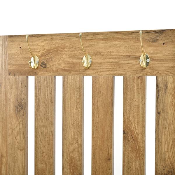 Kompaktgarderobe Coeus Ⅰ Braun - Holzwerkstoff - Glas - Metall - 100 x 180 x 26 cm