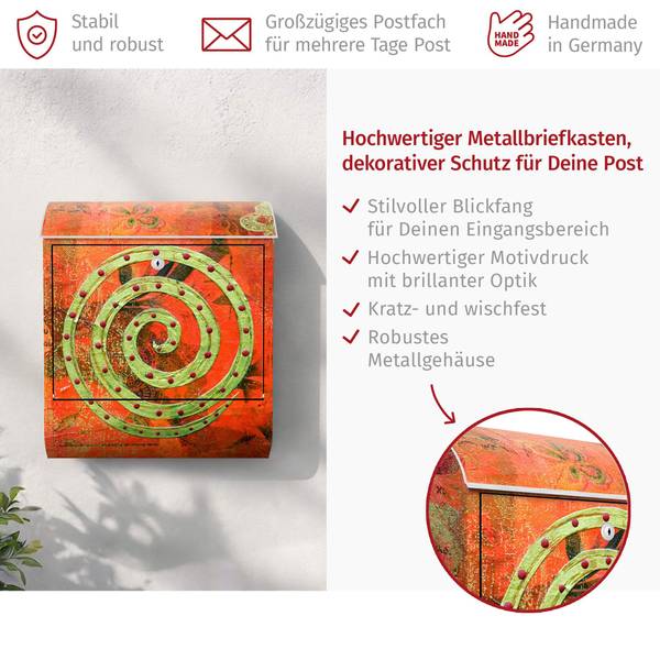 Briefkasten How wonderful Orange - Stahl - 39 x 46 x 13 cm
