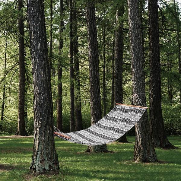 Hängematte 911913-W1 Schwarz - Grau - Weiß - Textil - 80 x 3 x 200 cm