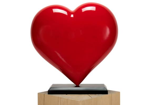 Skulptur Liebe Jec Rot - Silber - Kunststein - Kunststoff - 47 x 44 x 20 cm