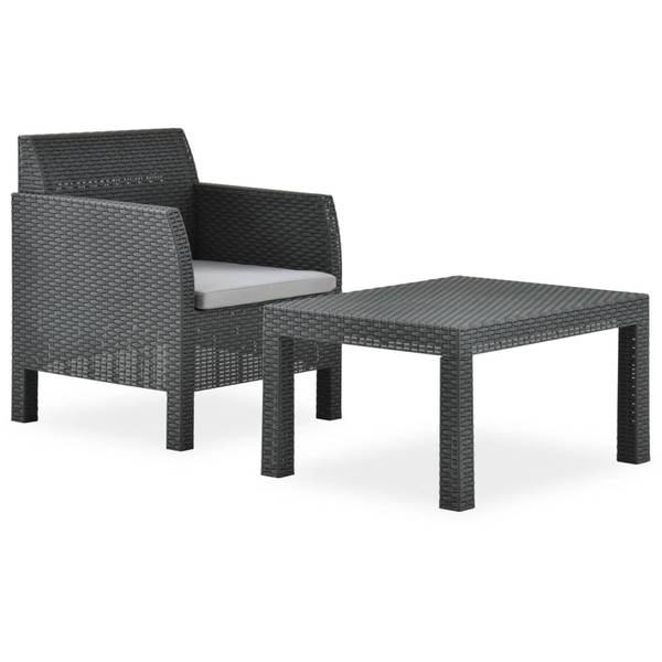Salon de jardin 315641 (lot de 2) Gris - Polyester - Polypropylène - 58 x 41 x 58 cm