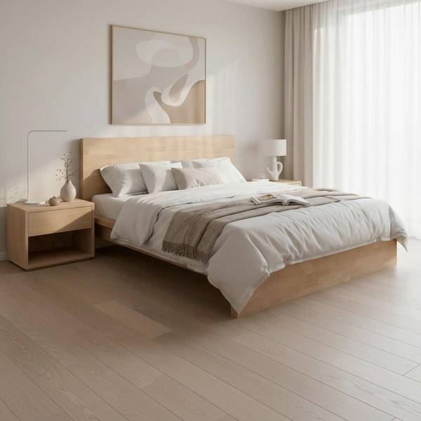 Bett WILMA Braun - Holz teilmassiv - 199 x 1 x 180 cm