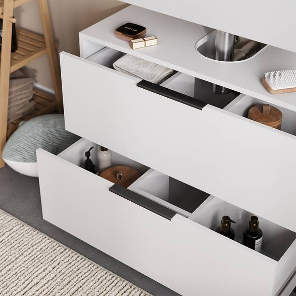 Meubles bain Alina 59653 lot de 3 Blanc - Acier - 80 x 60 x 30 cm